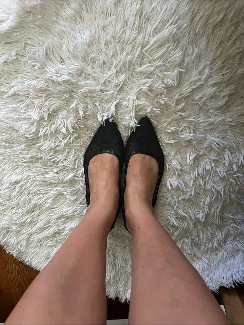 Black Pointed Toe Slingback Flats - Minimal Women's Shoes
